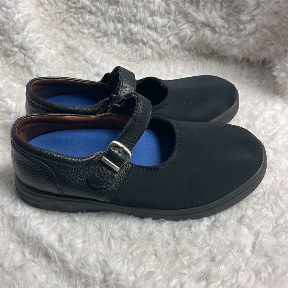 Dr comfort Merry Jane leather & stretchy fabric Mary Jane Flats SZ10W